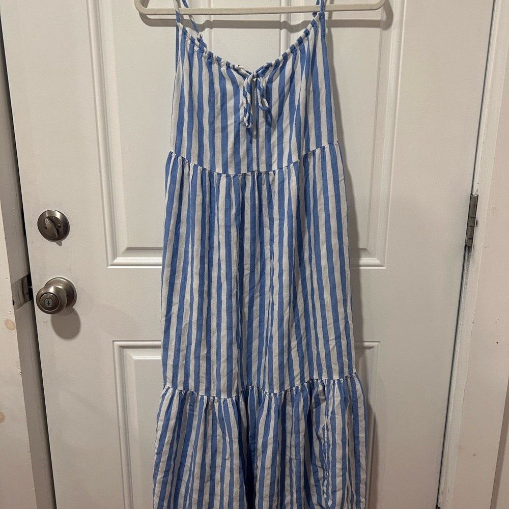 Old Navy Blue and White Striped Sundress